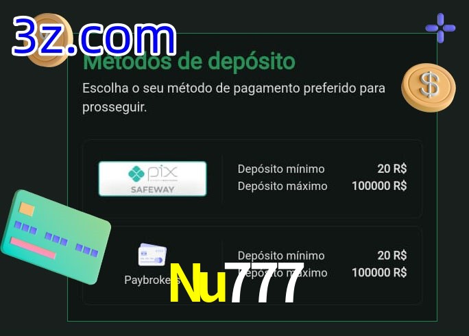 O cassino Nu777 oferece uma grande variedade de métodos de pagamento